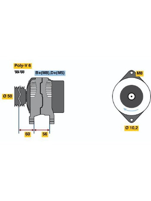 Bosch Alternator 12V 70A Holden Barina 1.0L 1.6L Vectra 2.0L Bx120001(123120001) 0123120001 Alternators & Generators BOSCH - Micks Gone Bush