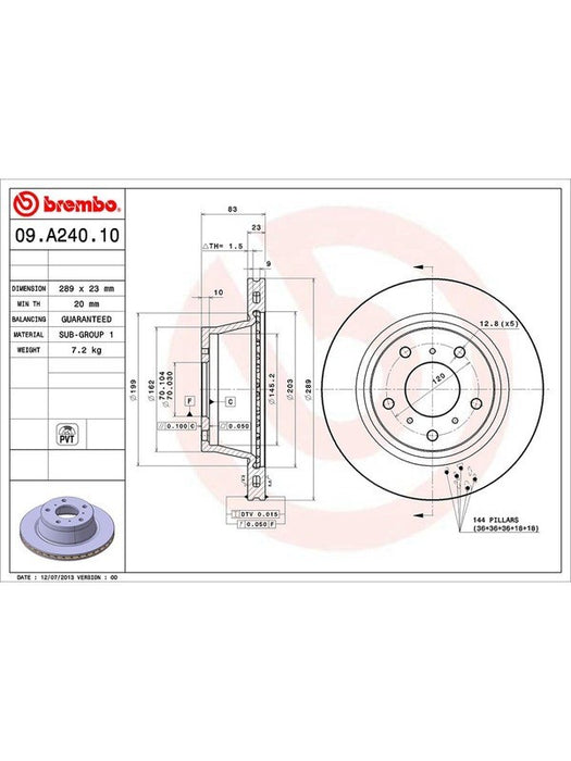 Brembo Disc Brake Rotor (Single) 289mm 09.A240.10 Brembo - Micks Gone Bush