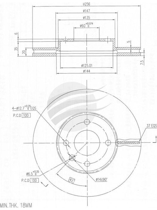 Bremtec Disc Brake Rotor 256mm (Single) Trade-Line BDR24001TL Disc Brake Rotor (Single) Bremtec    - Micks Gone Bush
