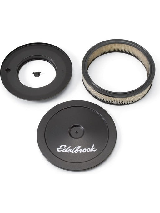 Edelbrock Air Filter Assembly Pro-Flo 10" Dia Round Steel Black 2" Filter 1203 Edelbrock - Micks Gone Bush