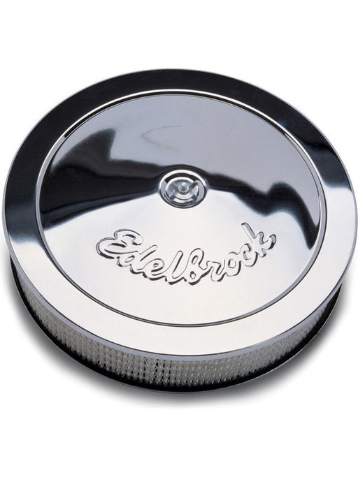 Edelbrock Air Filter Assembly Pro-Flo 14" Dia Round Steel Chrome 3" Filter 1207 Edelbrock - Micks Gone Bush