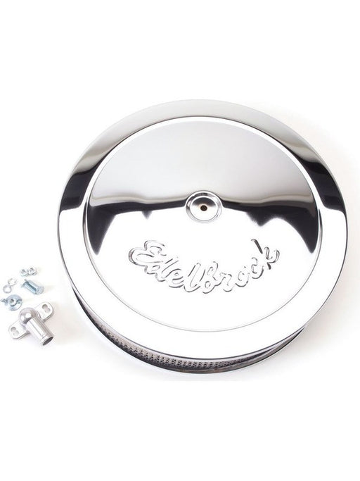 Edelbrock Air Filter Assembly Pro-Flo 14 in. Diameter Round Steel Chrome 1221 Edelbrock - Micks Gone Bush