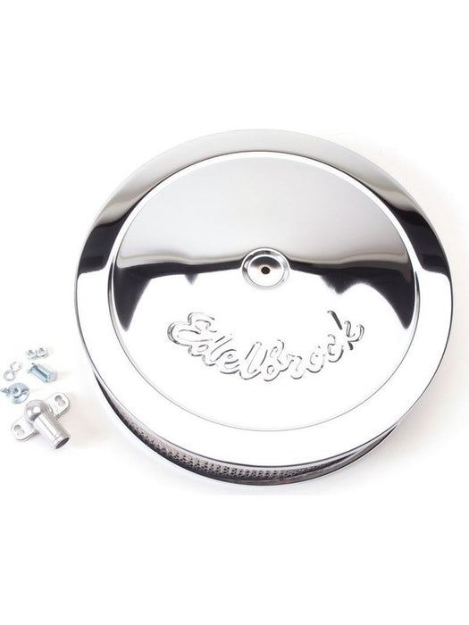Edelbrock Air Filter Assembly Pro-Flo 14 in. Diameter Round Steel Chrome 1221 Edelbrock - Micks Gone Bush