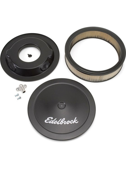 Edelbrock Air Filter Assembly Pro-Flo 14 in. Diameter Round Steel Black P 1223 Edelbrock - Micks Gone Bush