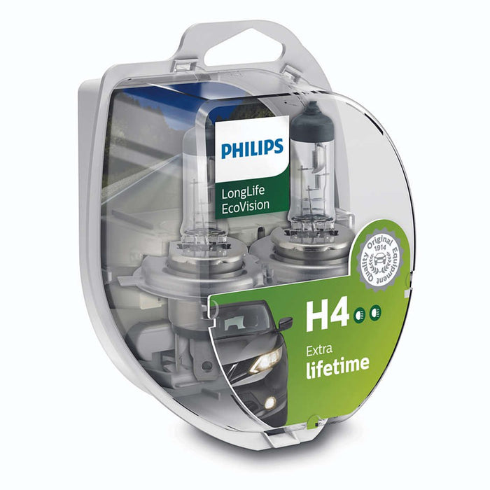 Philips Globe H4 12 Volts 60/55 Watts Long Life Pack of 2 12342LLECOS2 PHILIPS - Micks Gone Bush