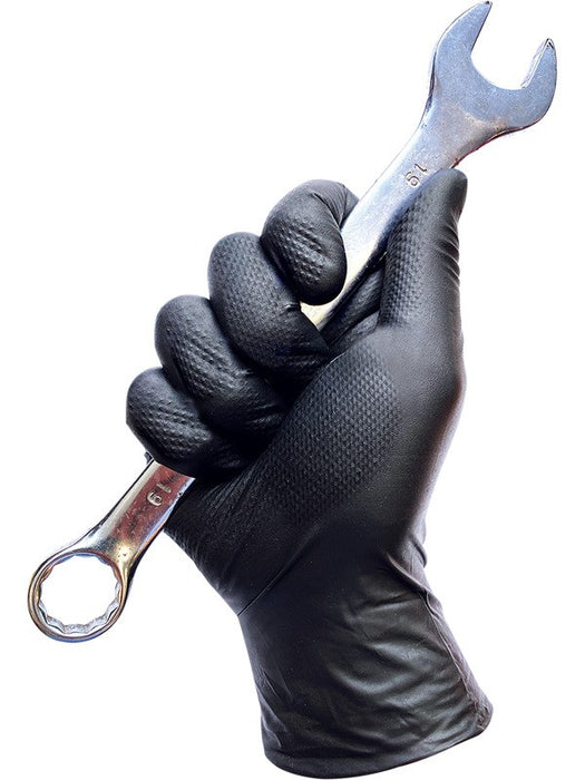 TGC Black Rocket Xtra Grip Nitrile Gloves Box of 50 Size X-Large 131004 The Glove Company - Micks Gone Bush