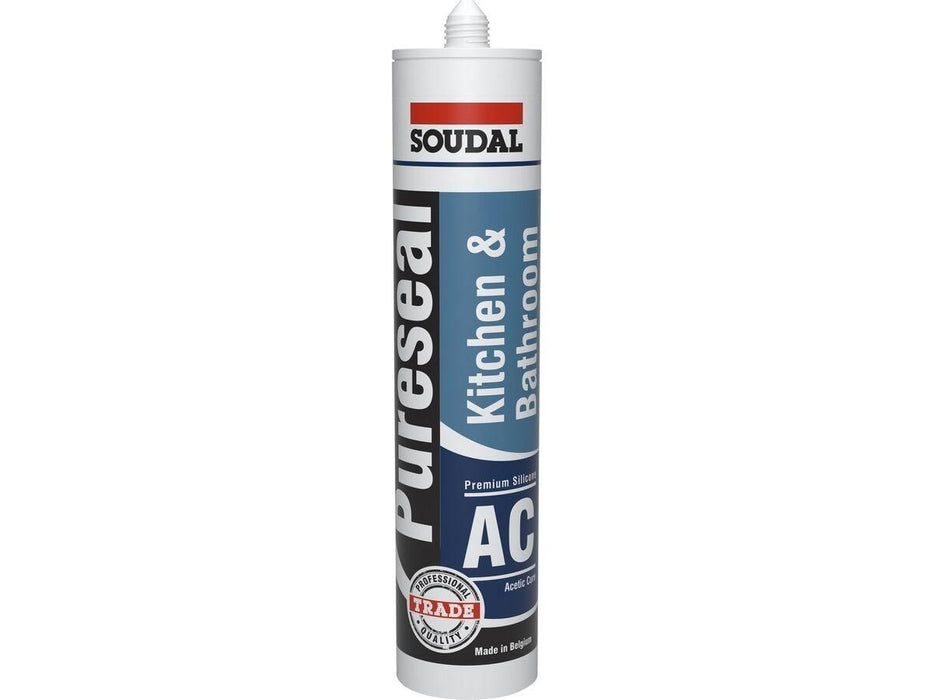 Soudal Pureseal Bathroom and Kitchen Acetic Cure Clear 300ml 132666 Soudal - Micks Gone Bush
