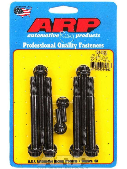 ARP Water Pump & Thermostat Bolt Kit 12PT GM LS Series Black 134-3202 ARP - Micks Gone Bush
