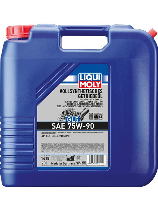Liqui Moly Fully Synthetic Gear Oil GL5 SAE 75W-90 20L 1415 Liqui Moly - Micks Gone Bush
