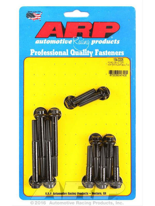 ARP Water Pump Bolt Kit 12PT Ford 302-351 Cleveland Black 154-3205 ARP - Micks Gone Bush
