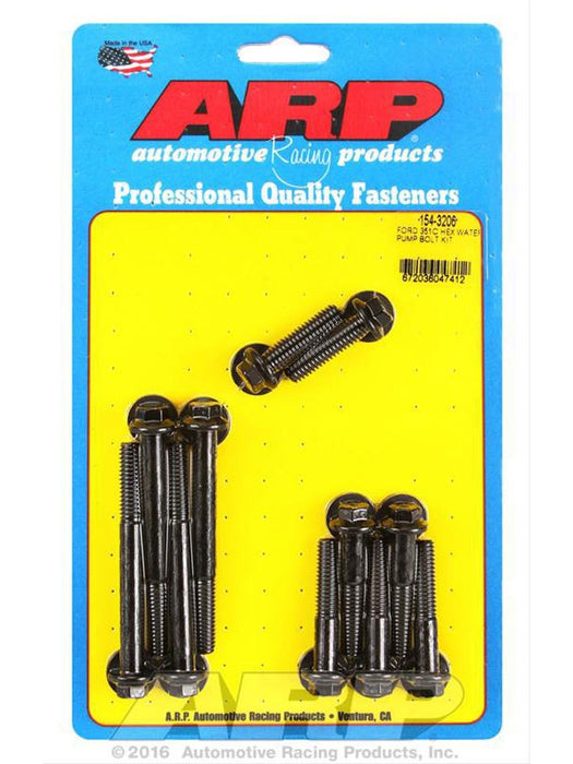 ARP Water Pump Bolt Kit Hex Head Ford 302-351 Cleveland Black 154-3206 ARP - Micks Gone Bush