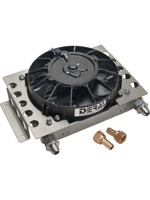 Derale Atomic-Cool Oil Cooler W/ Fan -8An & 1/2" Barb 12.75 X 9.375 15850 Derale - Micks Gone Bush