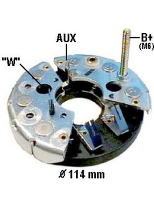 Jaylec Rectifier Assembly Late Bosch 6 Diode Has W Terminal M6 Stud 16-1002-1 Voltage Regulators Jaylec - Micks Gone Bush