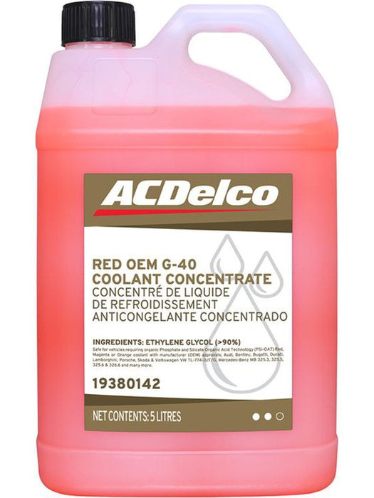 AC Delco Red OEM G40 Concentrated Coolant 5L 19380142 AC Delco - Micks Gone Bush