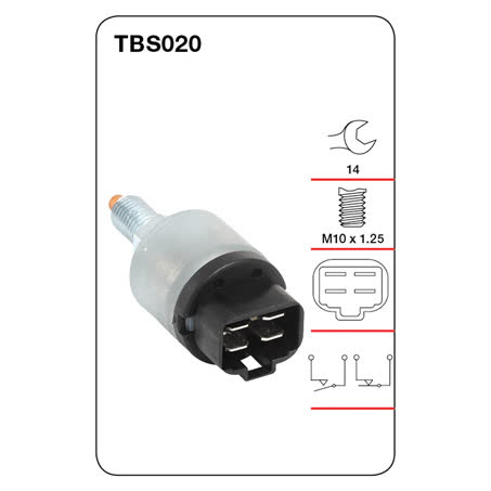 Tridon Stop Light Switch TBS020 M10 X 1.25 Dual Circuit SWITCH TRIDON - Micks Gone Bush