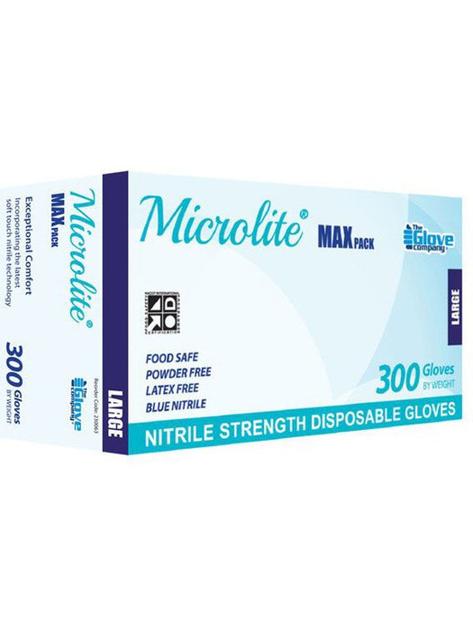 TGC MicroLite Nitrile Disposable Gloves - Large, Box of 300 230063 THE GLOVE COMPANY - Micks Gone Bush