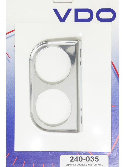 VDO Gauge Mounting Panel Two 2-1/16 in Holes Steel Chrome Universal (240-035) 240.035 VDO - Micks Gone Bush