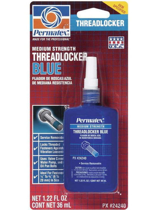 Permatex Thread Locker - Blue - Medium Strength - 36 ml Bottle - Each 24240 Permatex - Micks Gone Bush