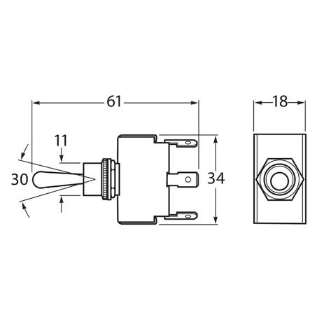 Hella Toggle Switch On/off Spst 20A 12V Part No. 4451 SWITCH HELLA - Micks Gone Bush