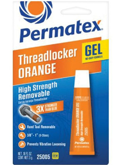 Permatex Threadlocker High Strength Orange 5 Gram Tube 25005 Thread Locking Compounds Permatex - Micks Gone Bush
