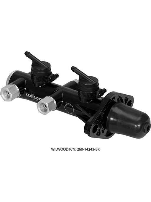 Wilwood Master Cylinder Tandem Aluminum Black E-Coat 1 In. Bore 260-14243-BK Wilwood - Micks Gone Bush