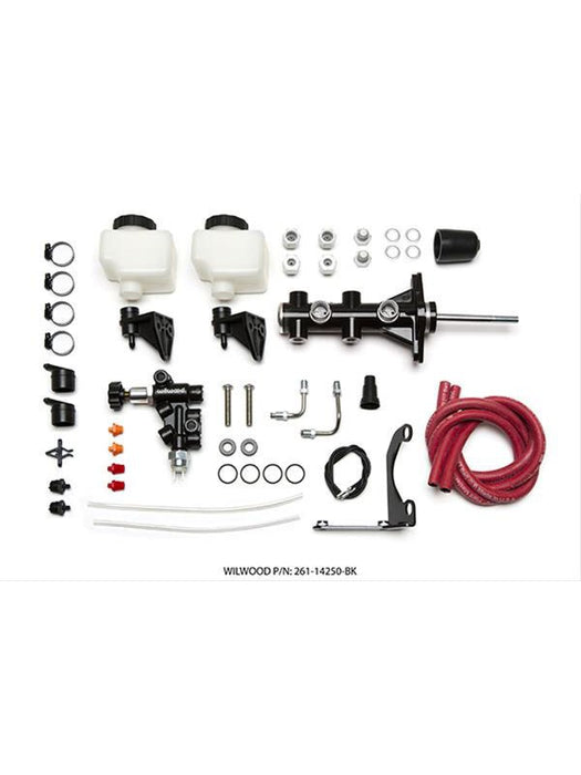 Wilwood Master Cylinder Tandem Aluminum Black 15/16 In. Bore Kit 261-14250-BK Wilwood - Micks Gone Bush