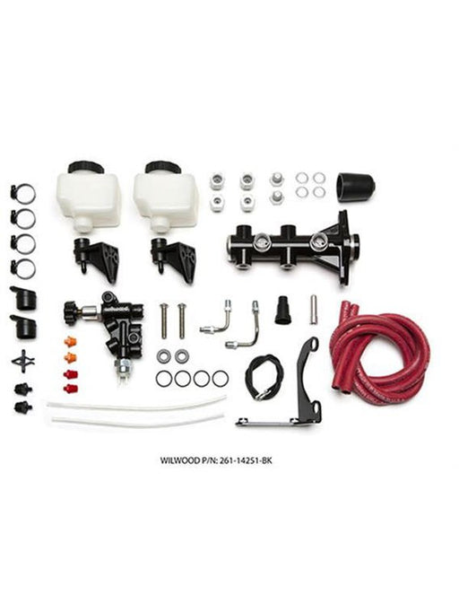 Wilwood Master Cylinder Tandem Aluminum 1.00 In. Bore Kit 261-14251-BK Wilwood - Micks Gone Bush