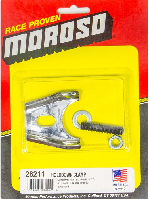 Moroso Distributor Hold Down Heavy Duty Stud Mounted Steel Chrome Small 26211 Moroso - Micks Gone Bush