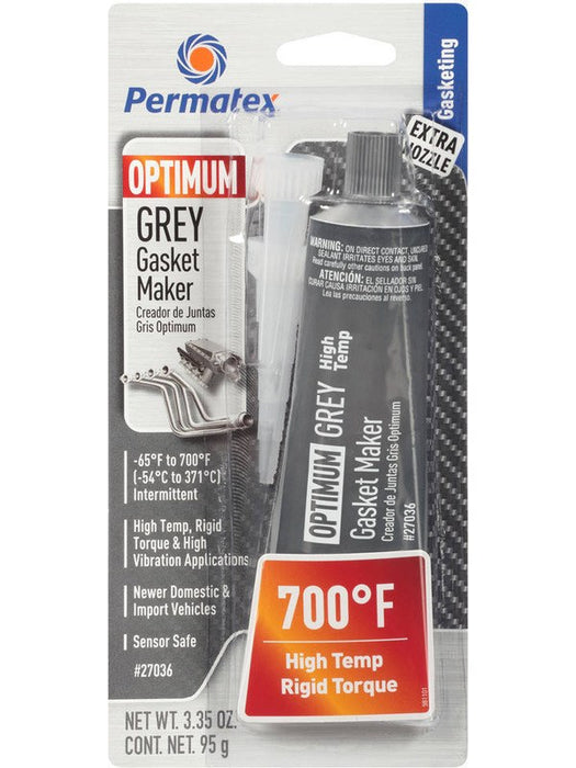 Permatex Sealant Optimum Gray RTV Silicone Silicone 3.35 oz Tube 2 Nozz 27036 Permatex - Micks Gone Bush