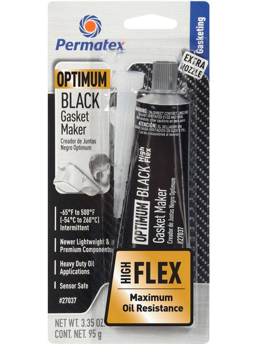 Permatex Sealant Optimum Black RTV Silicone Silicone 3.35 oz Tube 2 Noz 27037 Permatex - Micks Gone Bush