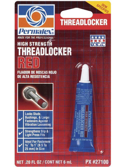 Permatex Thread Locker - Red - High Strength - 10 g Tube - Each 27100 Permatex - Micks Gone Bush