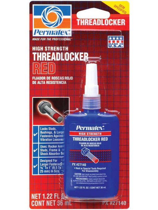 Permatex Thread Locker - Red - High Strength - 36 ml Bottle - Each 27140 Permatex - Micks Gone Bush