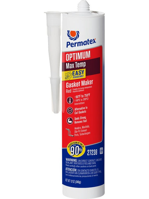 Permatex Sealant Optimum Max Temp Red RTV Silicone 12 oz Cartridge 27238 Silicone & Adhesive Sealants Permatex - Micks Gone Bush