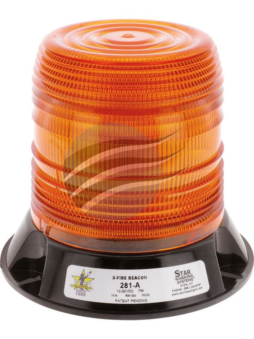Star LED Amber Beacon 9-32V 3 Bolt Polyc Mount 12 Strobe 2 Rotate 281R-A Star STAR - Micks Gone Bush