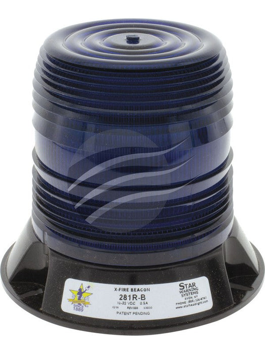 Star LED Blue Beacon 9-32V 3 Bolt Polyc Mount 12 Strobe 2 Rotate 281R-B STAR - Micks Gone Bush