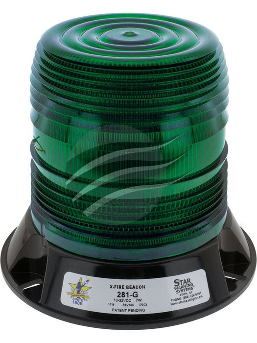 Star LED Green Beacon 9-32V 3 Bolt Polyc Mount 12 Strobe 2 Rotate 281R-G STAR - Micks Gone Bush