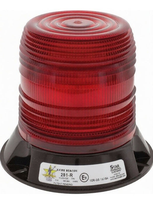 Star LED Red Beacon 9-32V 3 Bolt Polyc Mount 12 Strobe 2 Rotate 281R-R Star STAR - Micks Gone Bush