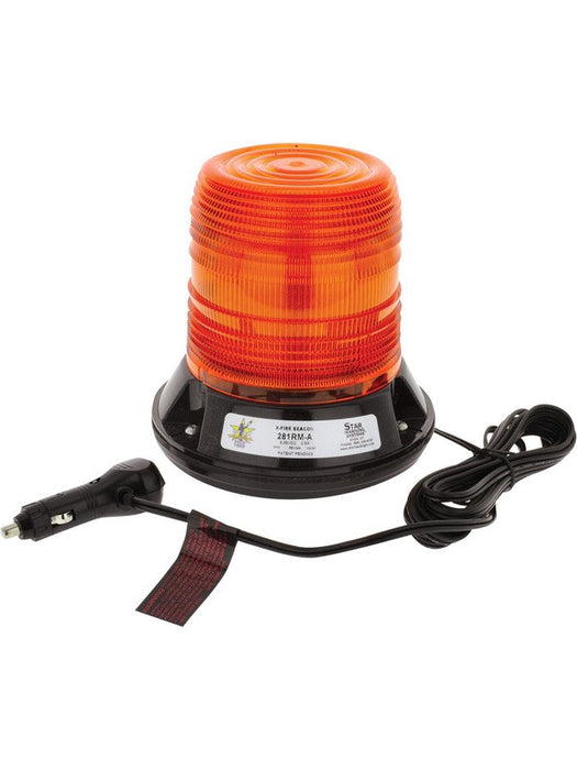 Star LED Amber Beacon 9-32V Magnet Mount W/Cig Plug 12 Strobe 2 Rot 281RM-A STAR - Micks Gone Bush
