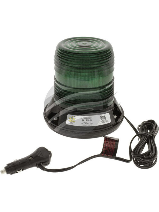 Star LED Green Beacon 9-32V Magnet Mount W/Cig Plug 12 Strobe 2 Rot 281RM-G STAR - Micks Gone Bush