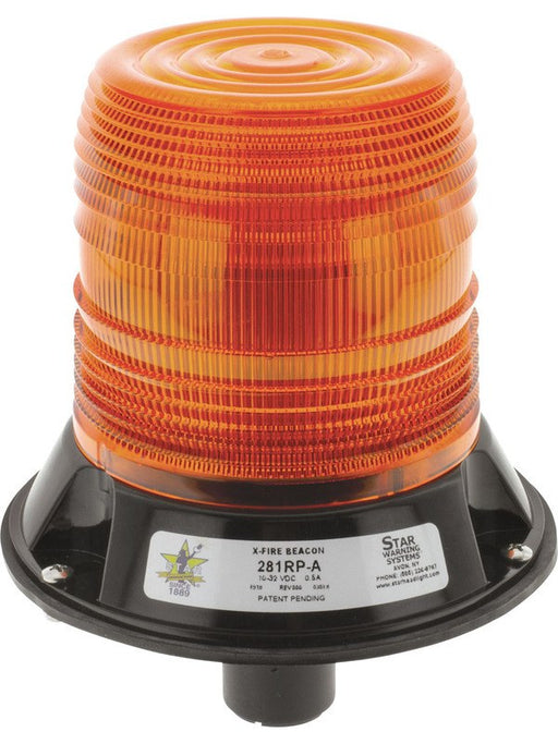Star LED Amber Beacon 9-32V Pole Din Mount 12 Strobe 1 Rotate 281RP-A STAR - Micks Gone Bush