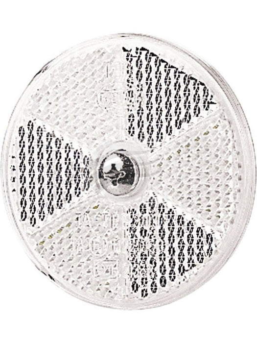 Hella Retro Reflector White 60mm Dia Centre Fixing Screw 2917 Reflectors Hella - Micks Gone Bush