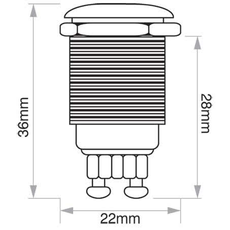 Narva Push Button Switch Momentary On Spst 20A 12V Part No. 60037BL SWITCH NARVA - Micks Gone Bush