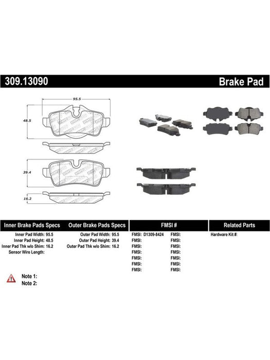 StopTech Performance 07-09 For Mini Cooper/Cooper S Rear Brake Pads (309.13090) 309.1309 STOPTECH - Micks Gone Bush