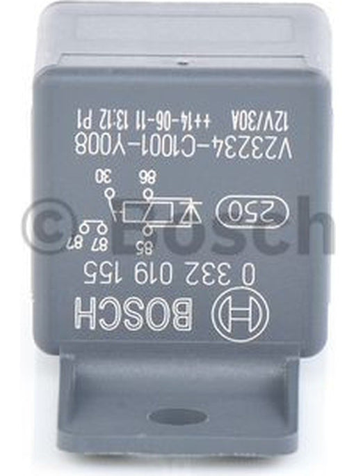 Bosch Mini Relay 12V 30Amp N/O 5 Pin w/ Fixed Bracket Diode Protected(332019155) 0332019155 BOSCH - Micks Gone Bush