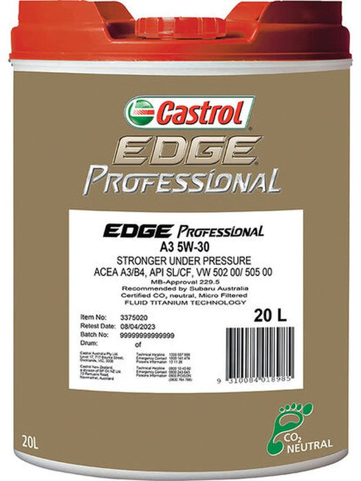 Castrol 5W-30 A3 Edge Professional Engine Oil 20 Litre 3375020 Castrol - Micks Gone Bush