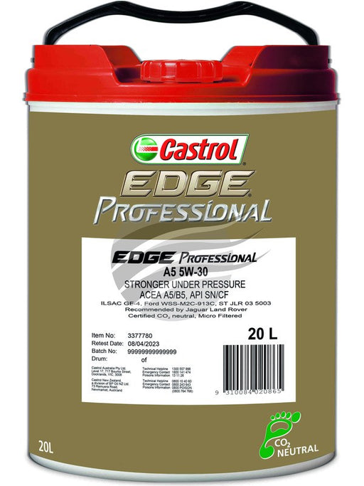 Castrol 5W-30 A5 Edge Professional Engine Oil 20 Litre 3377780 Castrol - Micks Gone Bush