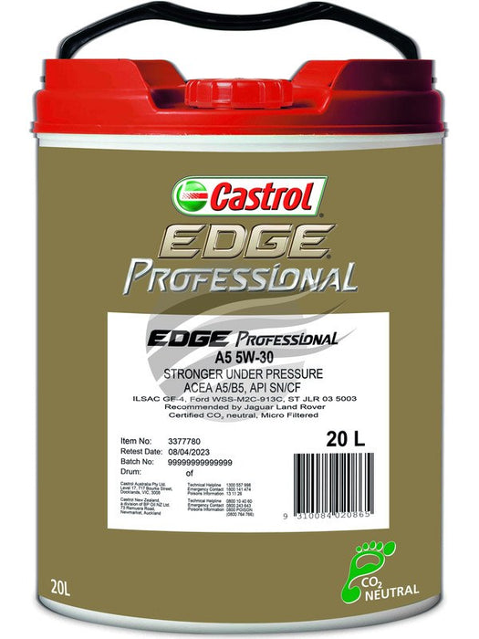 Castrol 5W-30 A5 Edge Professional Engine Oil 20 Litre 3377780 Castrol - Micks Gone Bush