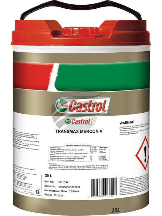 Castrol Mercon V Transmax Transmission Fluid 20 Litre 3381057 Castrol - Micks Gone Bush