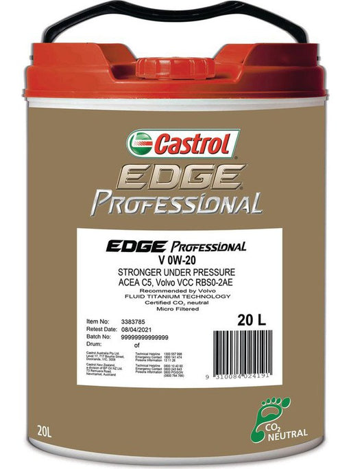 Castrol 0W-20 V Edge Professional Engine Oil 20 Litre 3383785 Castrol - Micks Gone Bush