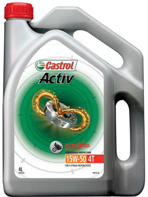 Castrol Active 4T Motorcycle Engine Oil 15W-50 4 Litre 3384526 Castrol - Micks Gone Bush